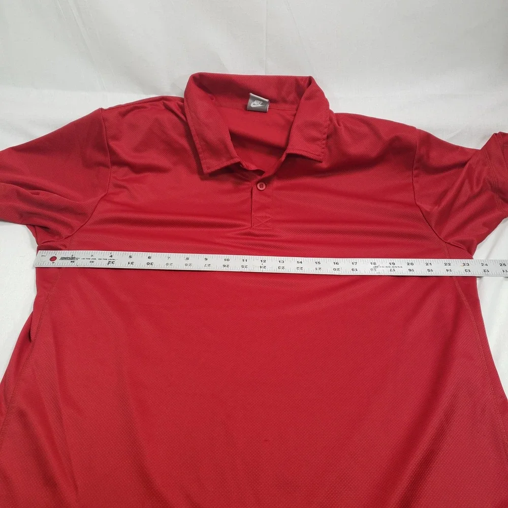 Nike Mens Golf Polo Shirt XL Red‎ Textured 216791-648